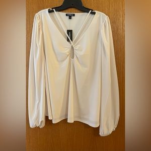 Express sleek white long sleeve shirt